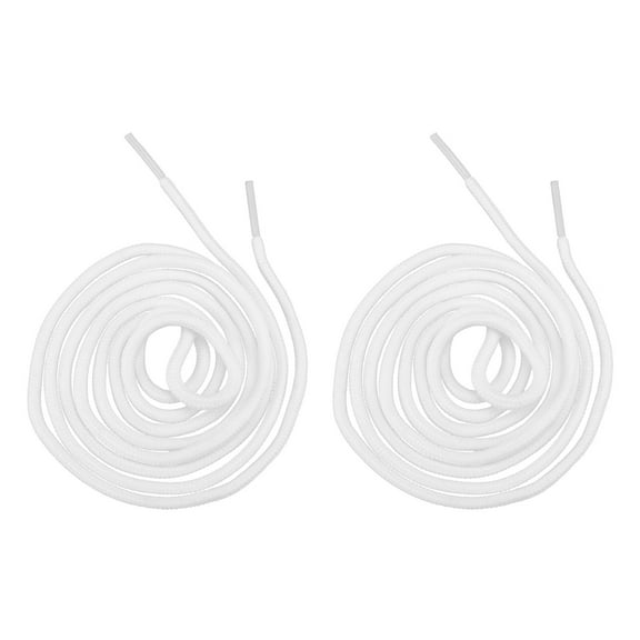 IDEANATEGRATE 1 Pair Sneakers Shoelaces White Polyester Flat Style Durable and Easy Fastening for Everyday Use