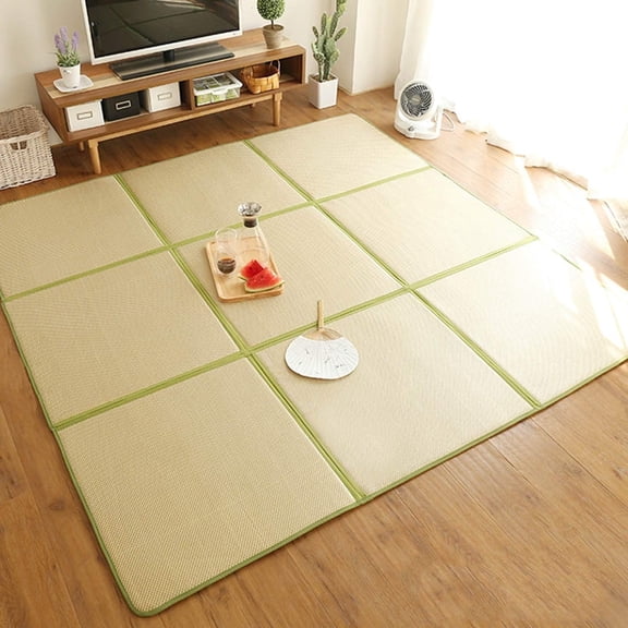 Tatami floor Mat 71''x71'' Reversible Design Breathable In Summer & Warm In Winter, Foldable Equipped Suitable For Living Room,Bedroom,Yoga,Babyroom