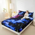 thumbnail image 4 of Manfei Glitter Galaxy Bed Sheets Queen, Psychedelic Starry Sky Queen Sheet Sets, Dreamy Cartoon Bedding Sets Queen Size, Super Cozy Bedroom Decorative, 4pcs, 4 of 7