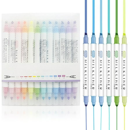 Elegant Bible Highlighters, No Bleed Dual-Tip Markers for Precise Highlighting (12 Vibrant Colors)