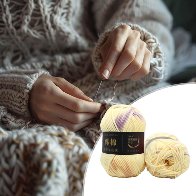Uuiauoio Cotton Yarn for Crocheting, Baby Yarn for Crocheting Soft, Fluffy Crochet Yarn, 7 Ply Cotton Yarn for Puzzle、Socks、Clothes