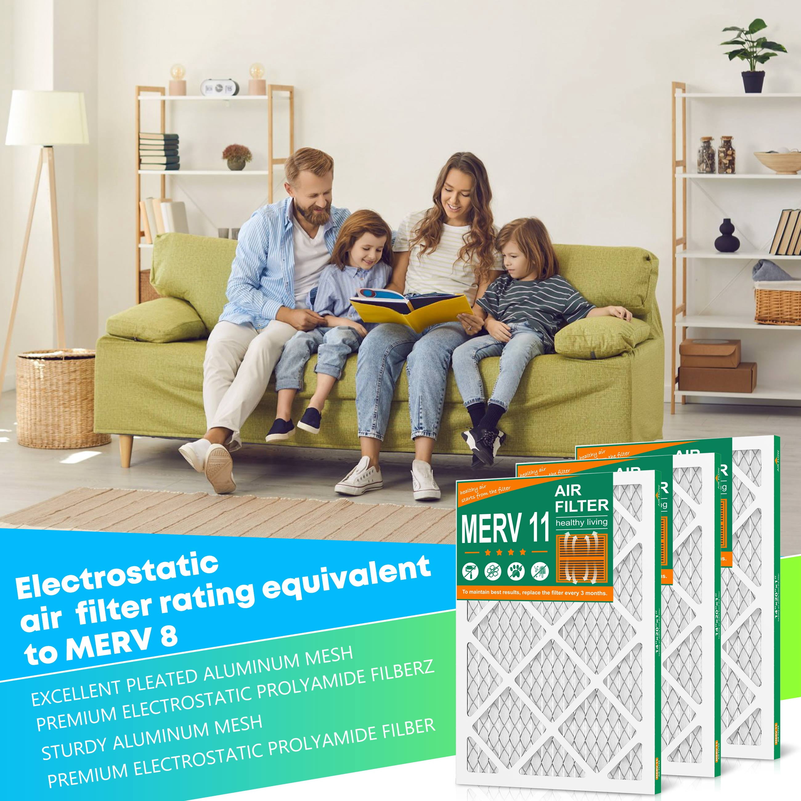 SUIXINEYI MERV 11 HVAC 16x20x1 Furnace  Air Filter Pleated Air Filtersfor Home Air Conditioner,6 Packs