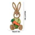 thumbnail image 2 of Meggemo Easter Bunny Figurine Holding Flower Basket and Carrot Cute Sculpture Ornament for Spring Home Table Shelf Decor, 2 of 6