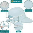 thumbnail image 2 of Women Sun Hat UPF 50+, Zip Off Sun Hat Visor, Ponytail Sun Protection Hat Golf Beach Travel Packable(Blue), 2 of 6
