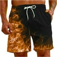 thumbnail image 6 of Fheaev Swim Trunks Dry Swimming Shorts For Men Beachwear Outdoor Drawstring Board Short Funny Swimwear Bathing Suits Men's Flame Printing Special Print Beach Trouser Shorts Pant, 6 of 9