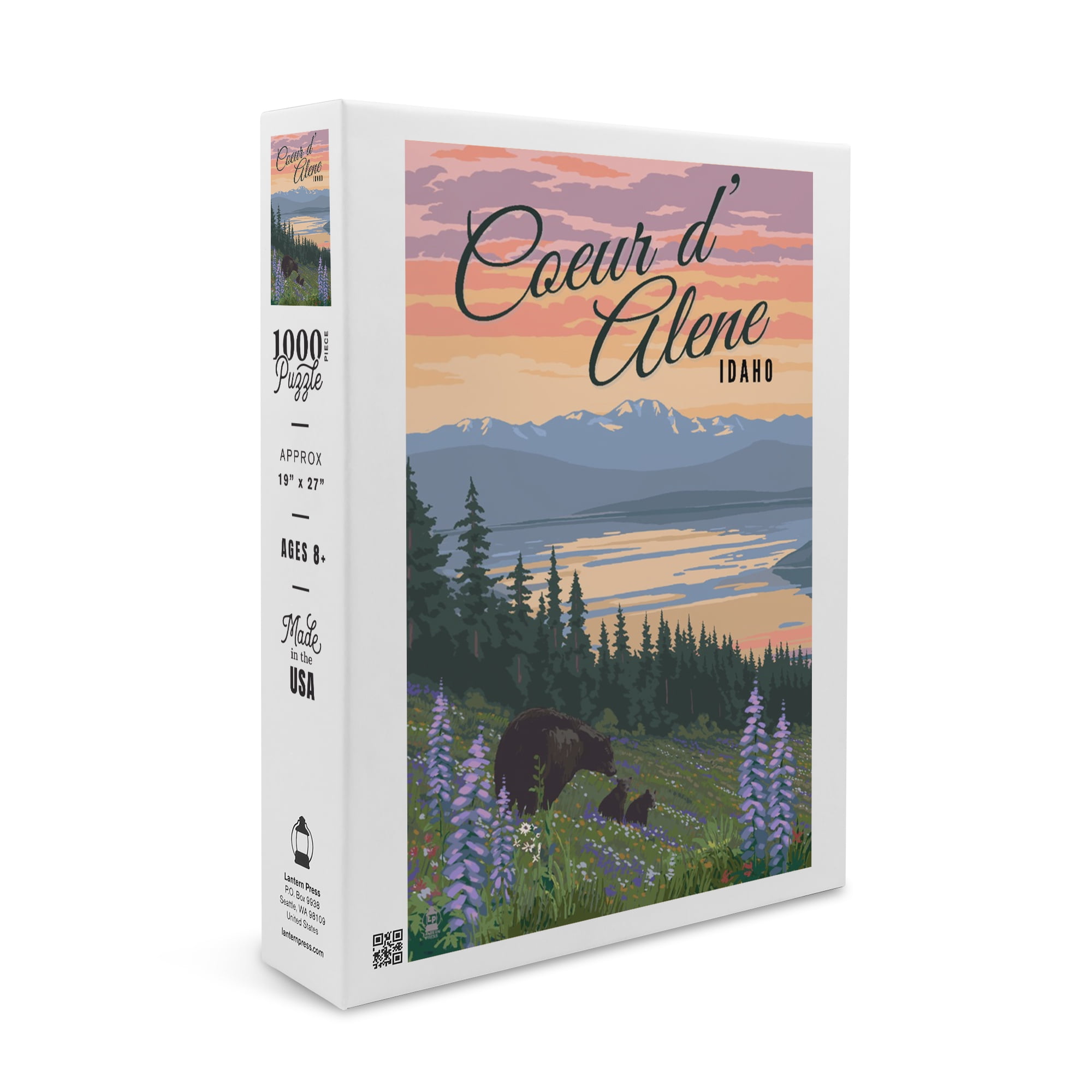 Coeur d'Alene, Idaho, Bear and Spring Flowers (1000 Piece Puzzle, Size