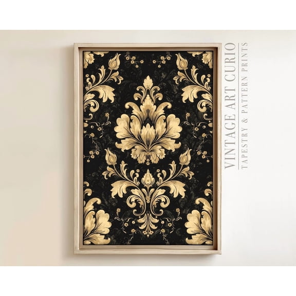 Damask Tapestry Xl Wall Art, Vintage Textile , Vintage Textile Wall Art, Antique Tapestry Wall Art, Modern Farmhouse Eclectic Print Home Decor UNFRAMED Poster, Wall Art for Decor, Present, 8x12