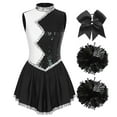 thumbnail image 3 of TiaoBug Women  Cheer Leader Dance Costumes Cheer Rave Dance Halloween Cheerleading  Costume Black L, 3 of 7