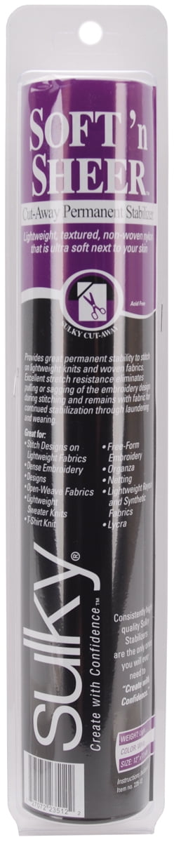 Sulky Soft & Sheer Cut-Away Permanent Stabilizer Roll, 12' X11yd