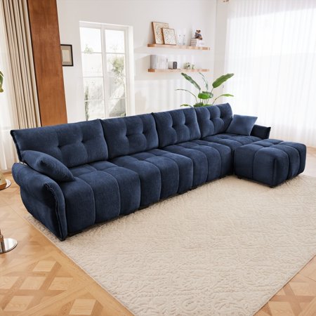 Modular Sofa And Ottoman Set, 4-Seater, Solid Wood Structure, Premium Chenille, Perfect For Living Spaces