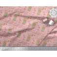 thumbnail image 3 of Soimoi Pink Cotton Voile Fabric Text & Peanut Butter Food Print Fabric by the Yard 42 Inch Wide, 3 of 3