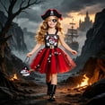 thumbnail image 2 of Faraee Pirate Costume Kit for Girls Sleeveless Tulle Tutu Dress Buccaneer Princess Halloween Dress Up Cosplay Party Dress Up Skirts Size 3-12 Years, 2 of 7