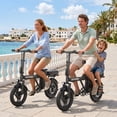 thumbnail image 2 of AOVOPRO AHT14PRO Electric Bike 500W 48V 9Ah, 14' Mini Ebike for City Commuter, Electric Bicycle for Adult with Two Seats UL2849, 2 of 10