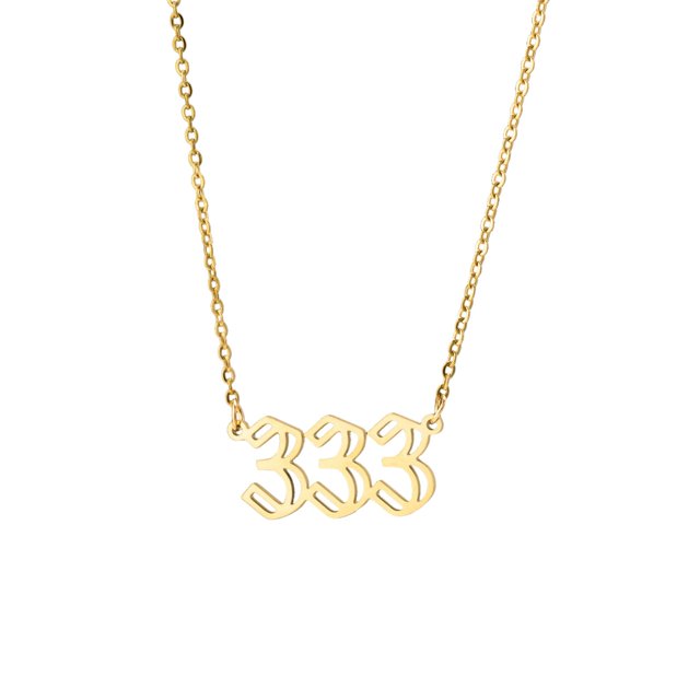 Collar para mujer, joyería para mujer, 1 pieza de collar con colgante de número de ángel, chapado en oro/plata, de acero inoxidable, ideal para mujeres, collar colgante.