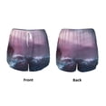 thumbnail image 3 of Balery lighthouse Waves Torrential Rain Pantalones cortos deportivos para mujer con forro y dos bolsillos, elásticos, para entrenamiento, gimnasio, yoga-Medium, 3 of 7