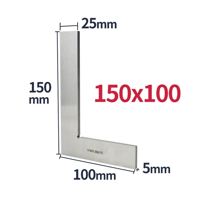90 Degree Flat Edge Square Ruler Carpentry Square Woodworking Tools Metal Angle Measuring Tool Multi Try Square Gauge Set-Square ,Easy to Use