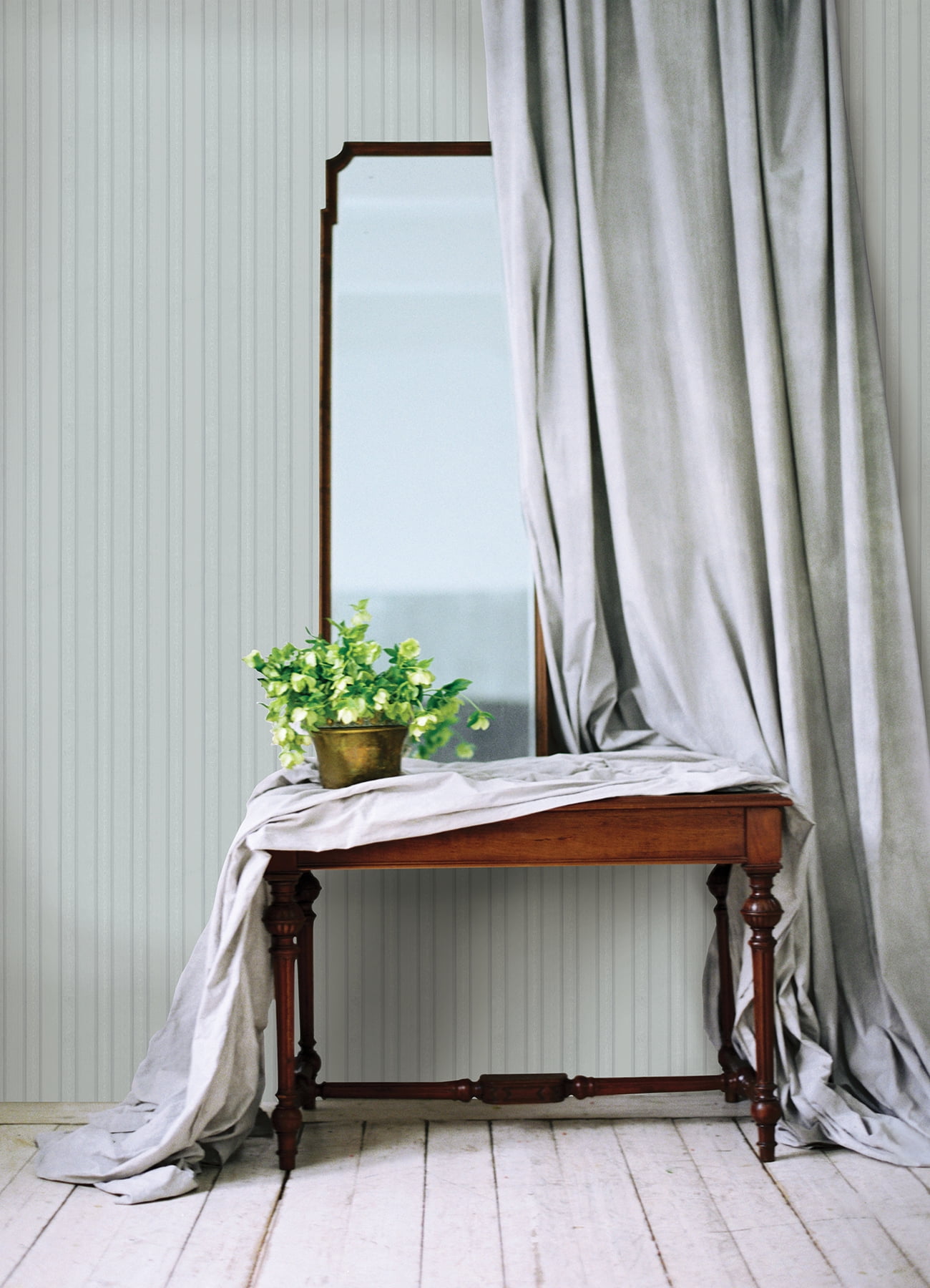 Sirpi Wallcoverings Zeta Light Blue Moire Stripe Wallpaper