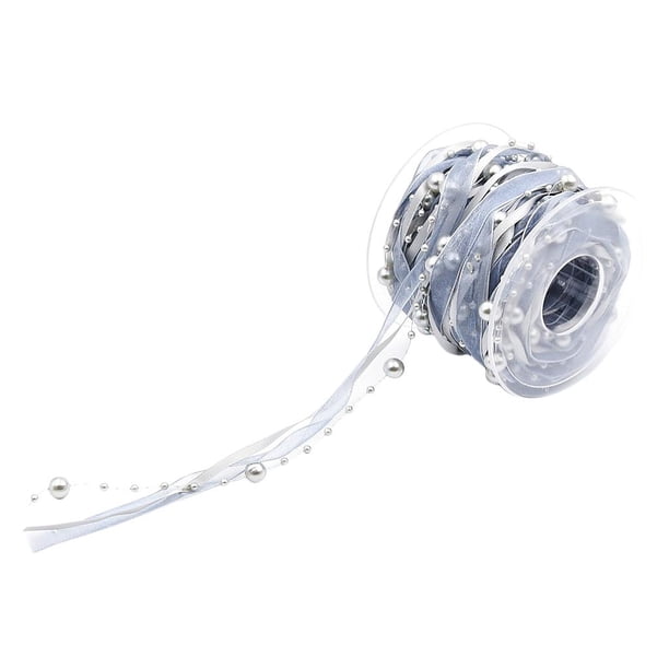 Cinta decorativa de perlas de 10 metros para coser, para manualidades y bodas. Gris