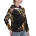 thumbnail image 6 of Wukai Pug Wearing Sunglasses Flowers Print Womens Hoodies Fleece Sweatshirts Long Sleeve Sweaters Pullover Fall Outfits Winter Clothes-X-Large, 6 of 7