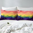 thumbnail image 3 of Erosebridal Rainbow Wave Stripe Duvet Cover Toddler, Jungle Tree Silhouette Bed Set, Reversible 2pcs (No Comforter), 3 of 6