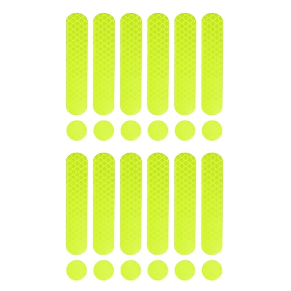 12pcs Universal Reflective Safety Stickers for Helmet Adhesive Tape Reflector for Bicycle Motorcycle Helmets Green