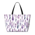 thumbnail image 2 of Xecao Lavender Flowers for versatile beach bag for women includes zipper pockets and waterproof material, ideal for vacations and adventures., 2 of 7