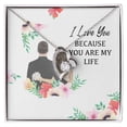 thumbnail image 1 of I Love You Because You Are My Life Forever Necklace w Message Card, 1 of 7