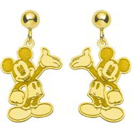 Mickey Mouse Gold Plated Ss Disney Dangle Earrings Gold Plated Ss Disney Mickey Mouse Dangle Earrings