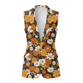 thumbnail image 2 of Uorisanigo Floral Print Women's Vest Suit Button Down with Pockets Waistcoat Vest for Women Size L Loose Sleeveless Vests Blazer Casual, 2 of 7