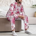 thumbnail image 7 of Balery Peonies And Roses Pattern Pajama Sets for Men Long Sleeve 2 Piece Sleepwear Loungewear Sets Soft PJ's with Pockets Long Sleeve Comfy Pj Sets-X-Large, 7 of 7