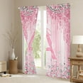 thumbnail image 3 of Homewish Monogrammed A Theme Black Out Curtains,Cartoon Stereoscopic Diamond Curtains Pack of 2 (42x63 Each),Pink Sparking Print Bedroom Curtains For Girl Teens,Ultra Soft Bedroom Decor, 3 of 6