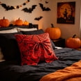 thumbnail image 5 of Diceymbol Halloween Throw Pillow Red Spiderweb Bow Accent Pillow for Couch Sofa Bed Bat Spider Home Decor 18 Inch, 5 of 7