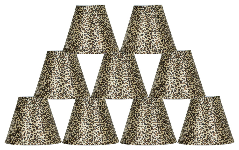 Urbanest Mini Chandelier Lamp Shades,Hardback,Cheetah,3"x6"x5",Set of 9 