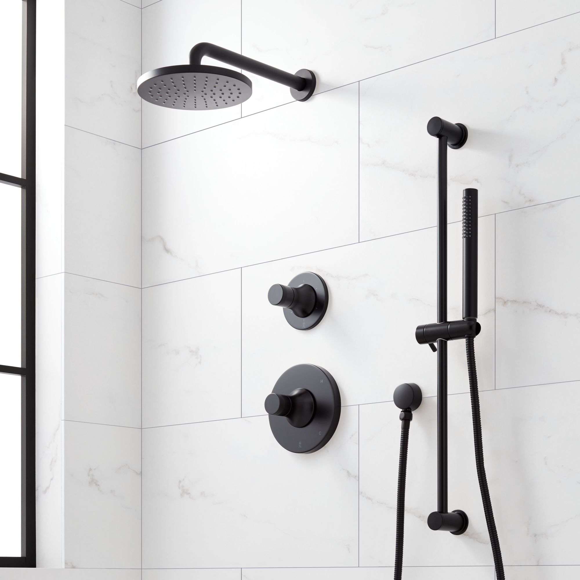 Signature Hardware 953088K Lentz Pressure Balanced Shower System Black