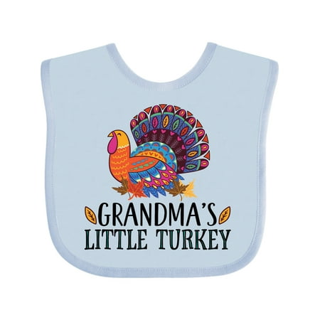 

Inktastic Grandma Little Turkey Thanksgiving Gift Baby Boy or Baby Girl Bib