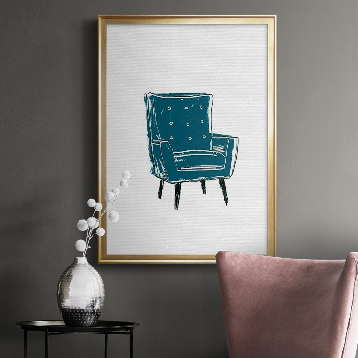Take a Seat VII Premium Framed Print, in Gold, Black, or Silver - Ready to Hang
