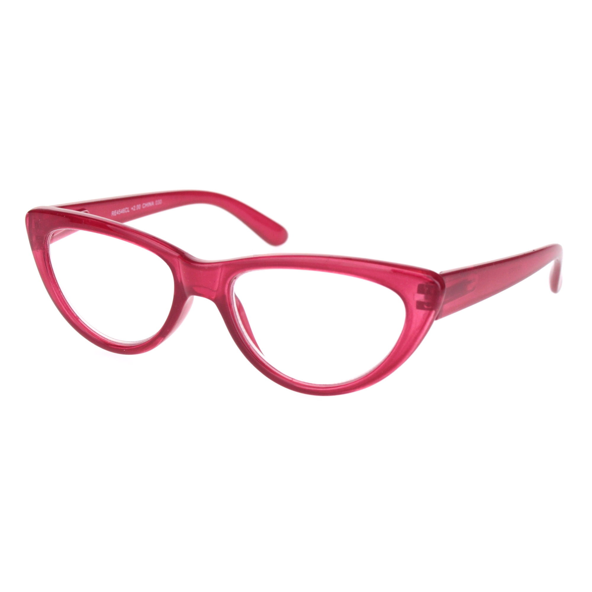 Womens Gothic Mod Retro Cat Eye Plastic Reading Glasses Red +2.0 ...