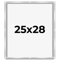 25x28 Frame Silver Whitewashed Wood Grain Solid Wood Shadow Box | 0.75 Inch Moulding Width | 0.75