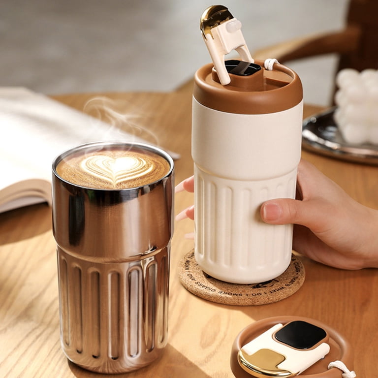 15 oz Smart Coffee Mug with Lid,Stainless Steel Vacuum Insulated