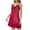 Wine, variant on Sleepwear Dress New Women Ruched Bow V Neck Nightgown Satin Sleepwear Spaghetti Straps Backless Nightdress Short Slip Dresses Wine L