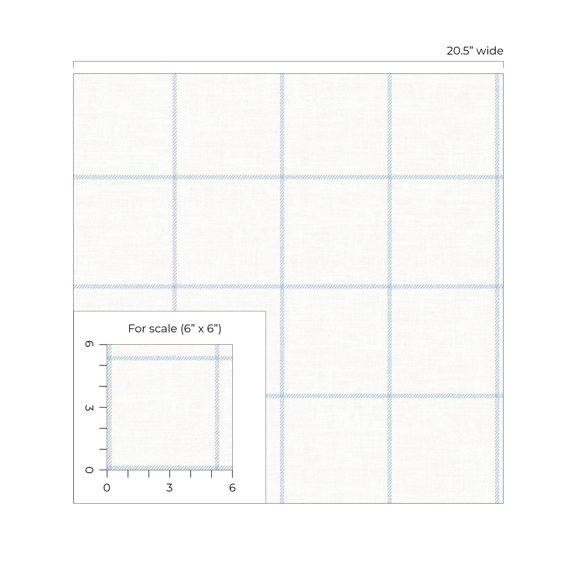 NextWall Sky Blue & Linen Classic Striped Check Peel and Stick Wallpaper - 20.5 in. W x 18 ft. L Roll