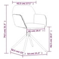 thumbnail image 4 of vidaXL Swivel Dining Chairs 2 pcs Cream Velvet, 4 of 5