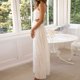 thumbnail image 5 of Vestido Largo Con Tirantes Vestido largo con tirantes para mujer Vestido con tiras cruzadas de estilo sexy Atuendo diario ahuecado Cgtredaw Blanco Xl para Mujer, 5 of 6