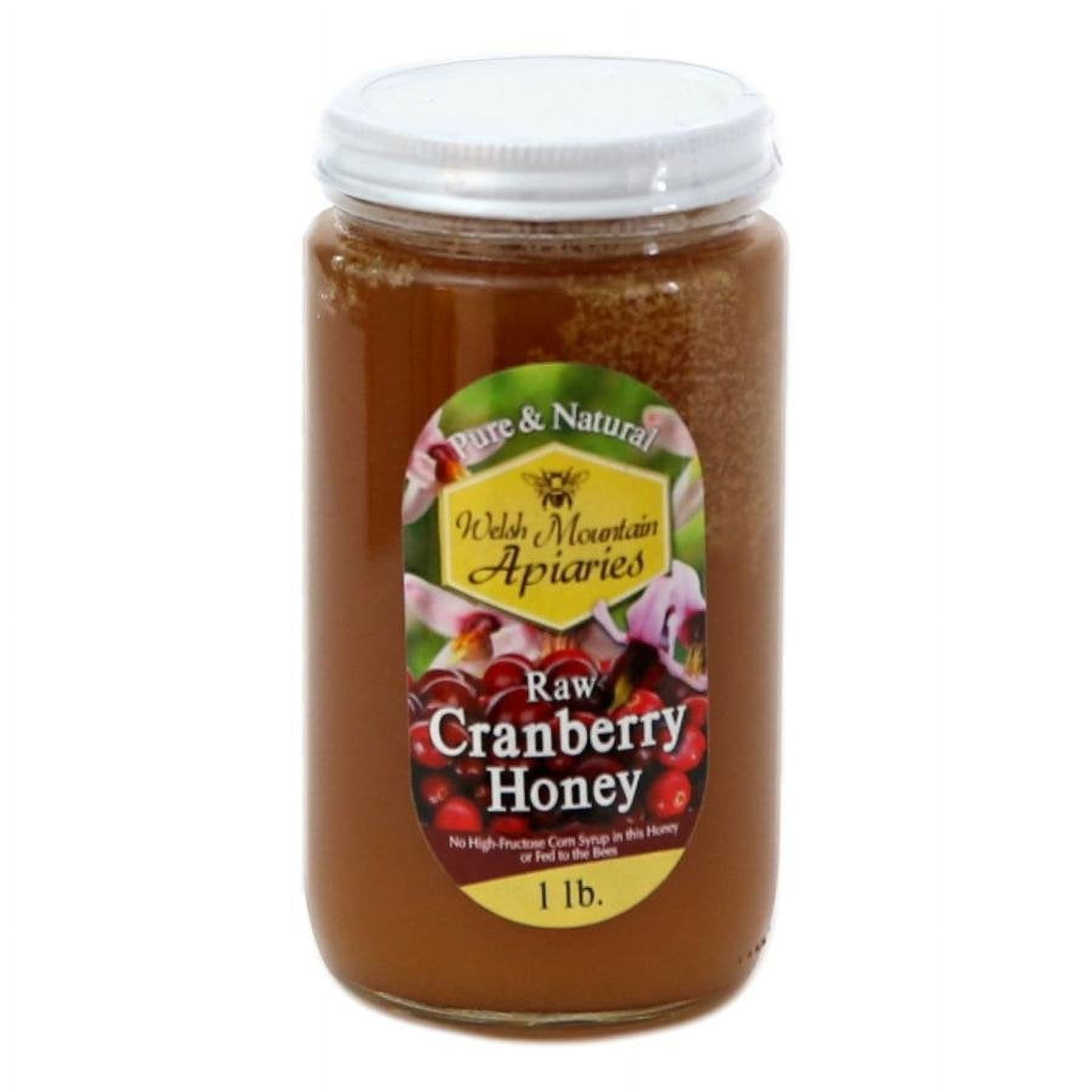 Cranberry Blossom Honey by Welsh Mountain Apiaries, Raw and Unfiltered, Wild Foraged Honey, 16 Ounce Jar