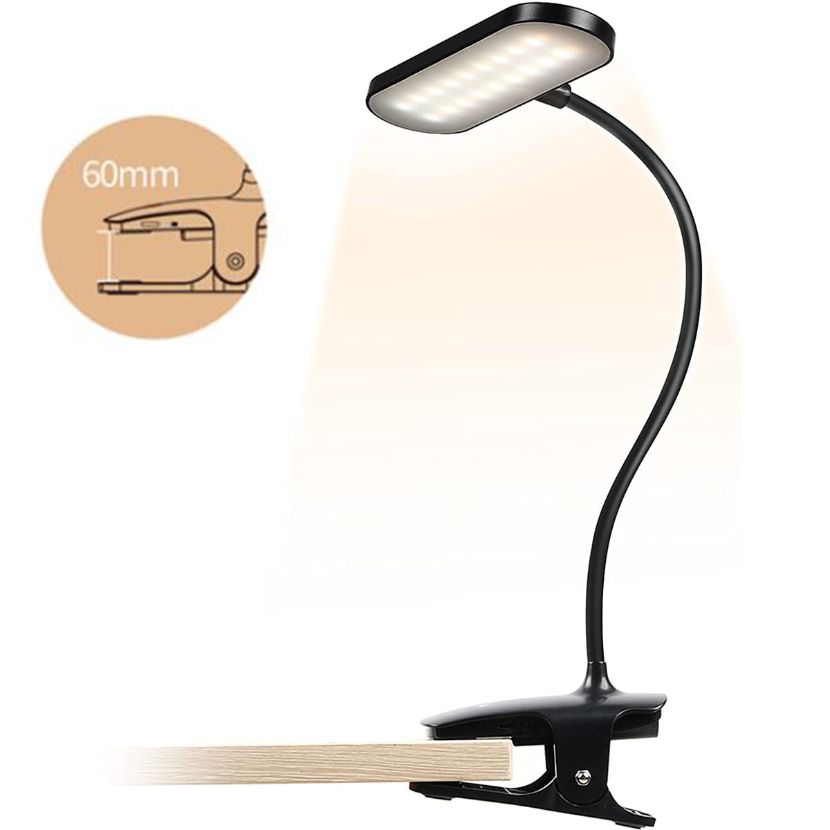 Reading Light, 36 LED Clip on Light Flexible Neck Dimmable for Bed
