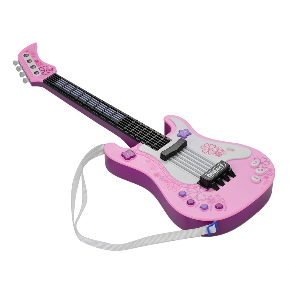 Kids Toy Guitar with Rhythm Lights and Sounds,Fun Educational Pink