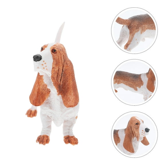 BESTYASH Multi-Color Basset Hound Figurine Plastic Model Statue for Home Decor and Collectible Display