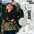 thumbnail image 6 of Uorisanigo Kids Girls Sweatshirt Oversized Quarter Zip Up Sweatshirts School Aesthetic Mushroom Long Sleeve Pullover Top Drop Shoulder Cropped Pullover Hoodies Fall Clothes, 6 of 7