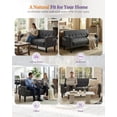 thumbnail image 2 of LAZZO 62" Loveseat Sofa, Linen Fabric Tufted Couch with USB Charging Ports and Cup Holders, Dark Gray, 2 of 9
