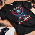 thumbnail image 2 of Lotusprinthandmade Woman Warrior She Who Knees Before God Can Stand Before Anyone Black Classic Unisex T-Shirt 100% Cotton S-5XL, 2 of 4